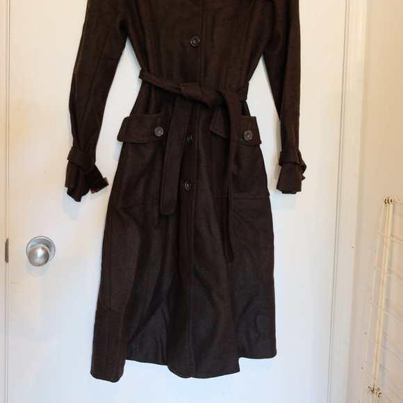 H&M Long Brown Peacoat with Light Pink Liner - Picture 5 of 11